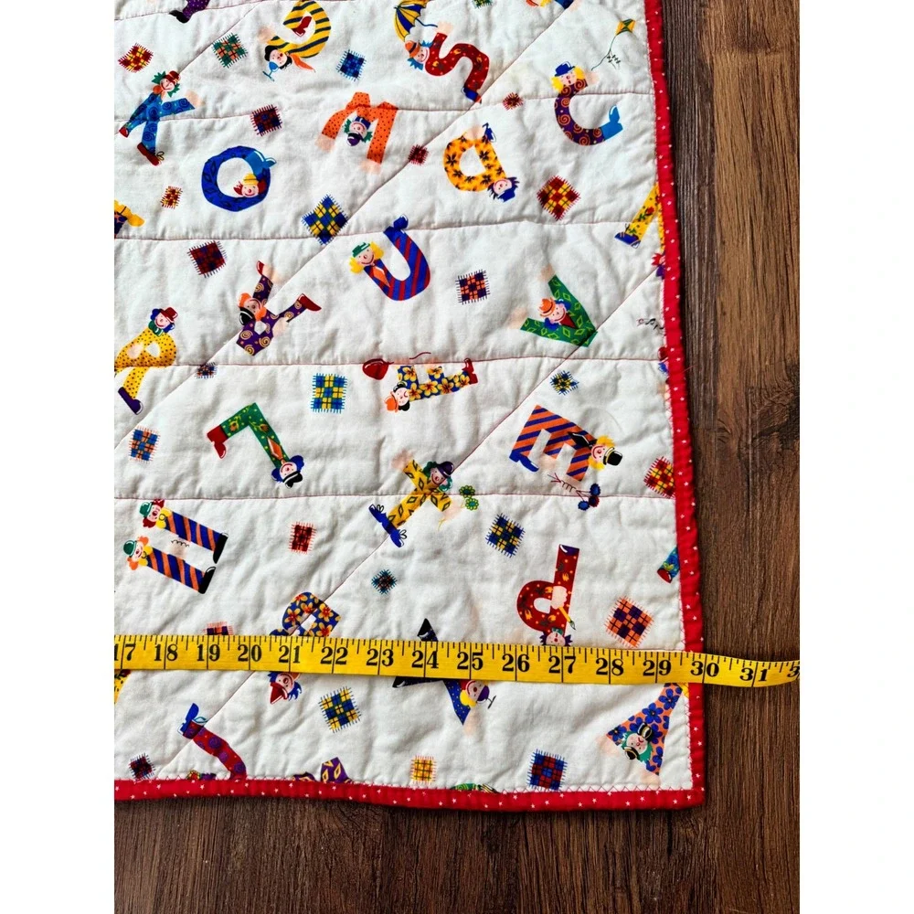 Handmade I-Spy‎ Patchwork Baby Quilt Red Mickey Mouse Crayola Alphabet 30x30